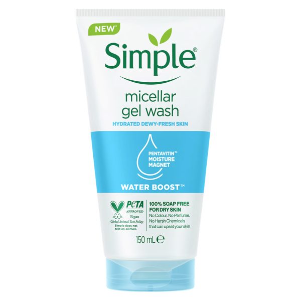 ژل شستشوی صورت سیمپل مدل واتر بوست (Simple Water Boost Micellar Gel Facial Wash)